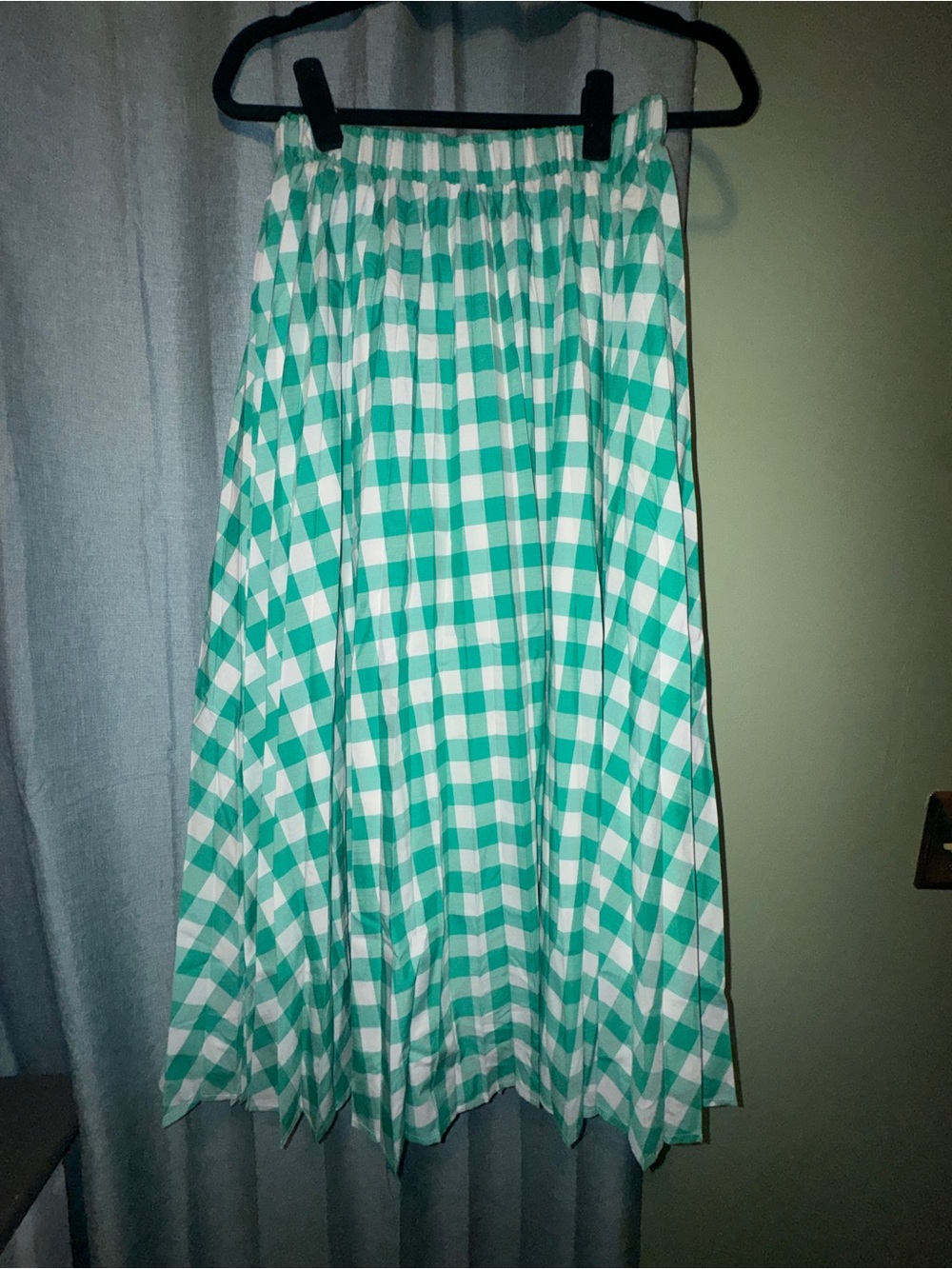 A new day Green Gingham Midi Skirt